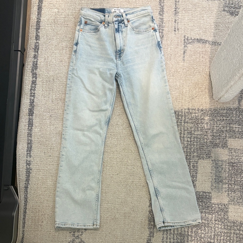 Re/Done Light Blue Women's 70' s Crop Boot Cut Jeans